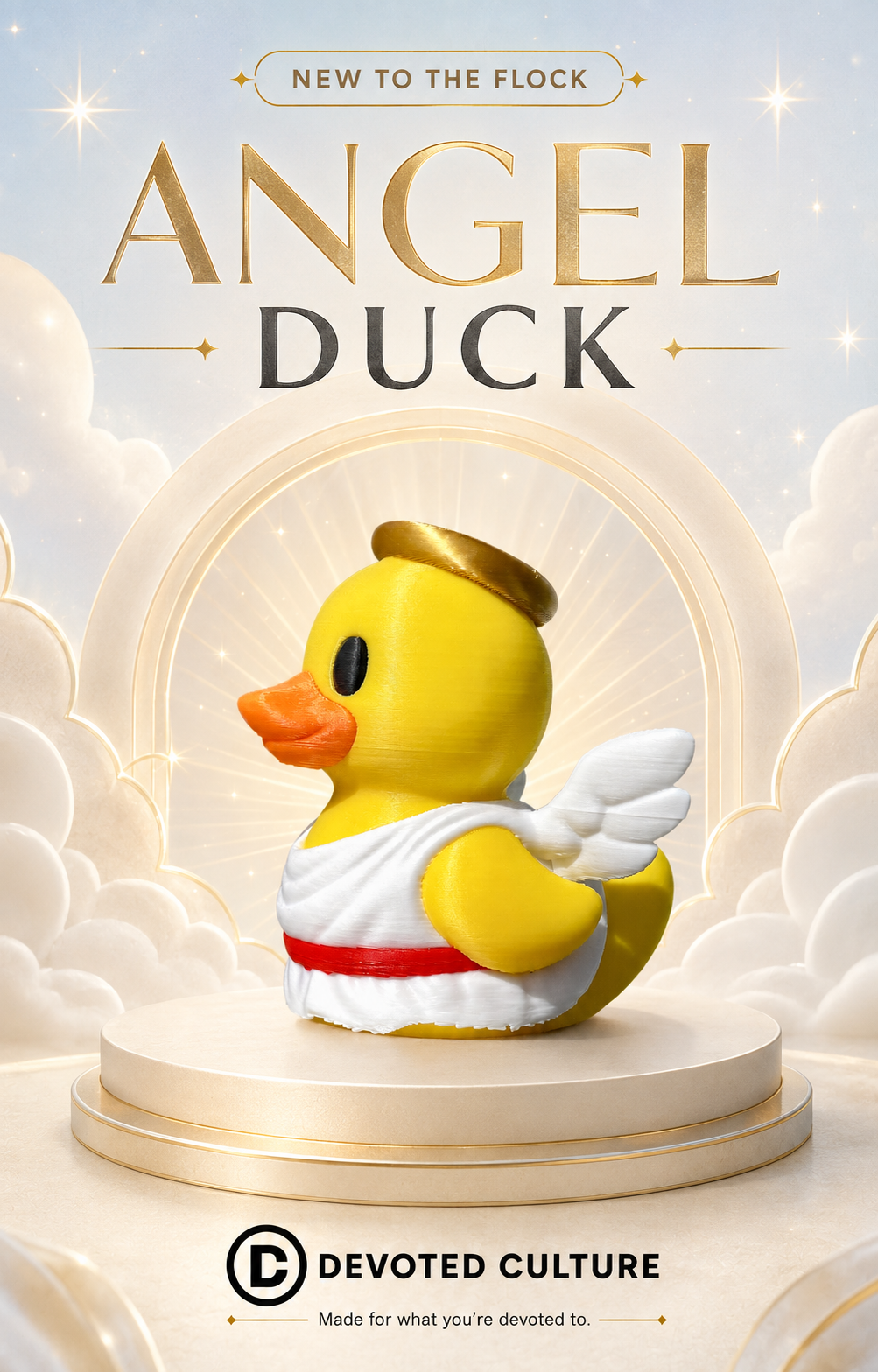 Angel Duck Figurine – 3D Printed 3" Collectible Duck
