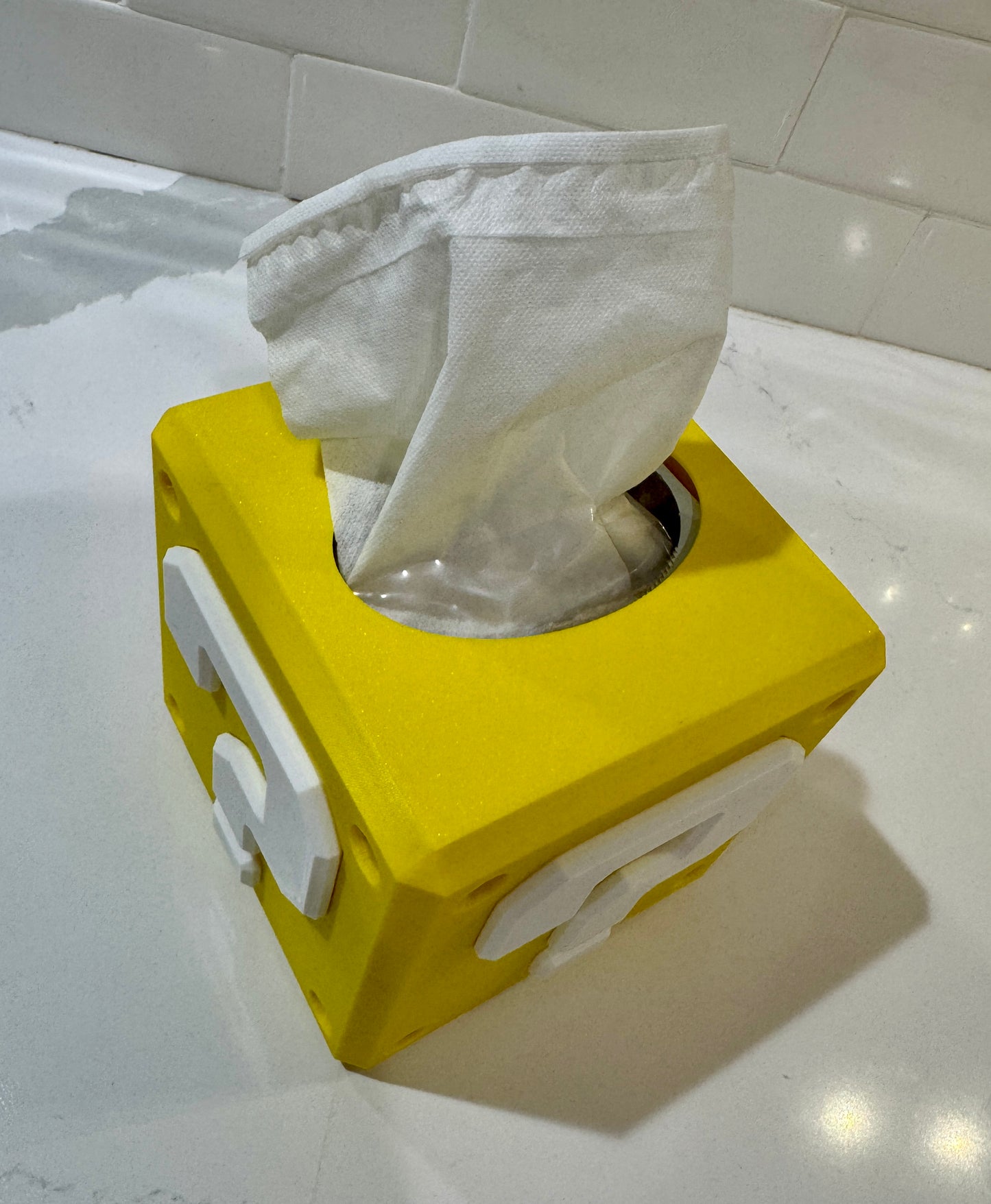Tissue Box Cover, Square Mario Style Coin Block