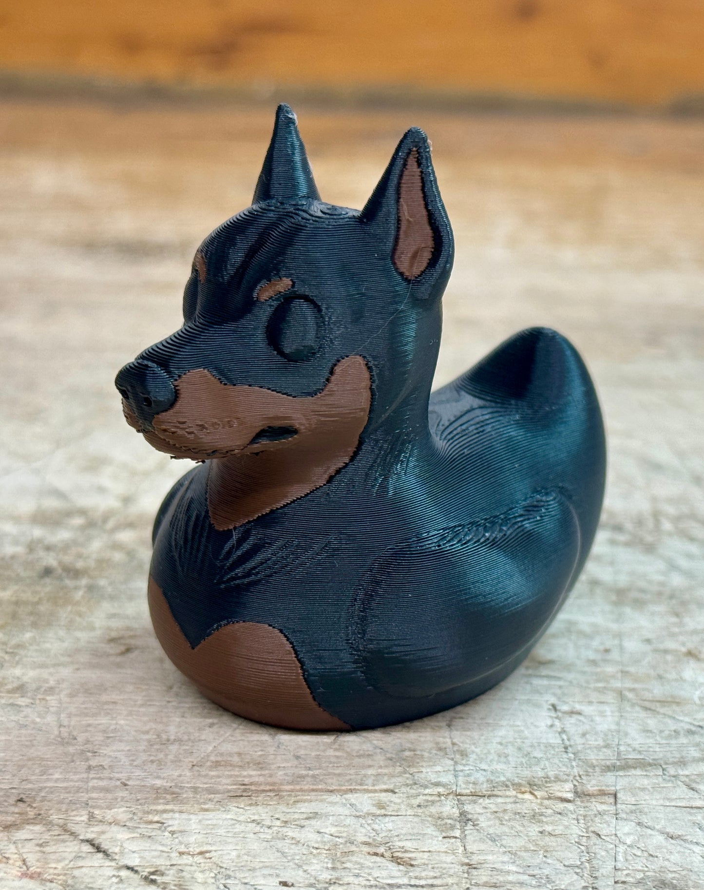 Doberman Duck 3D Printed Figurine