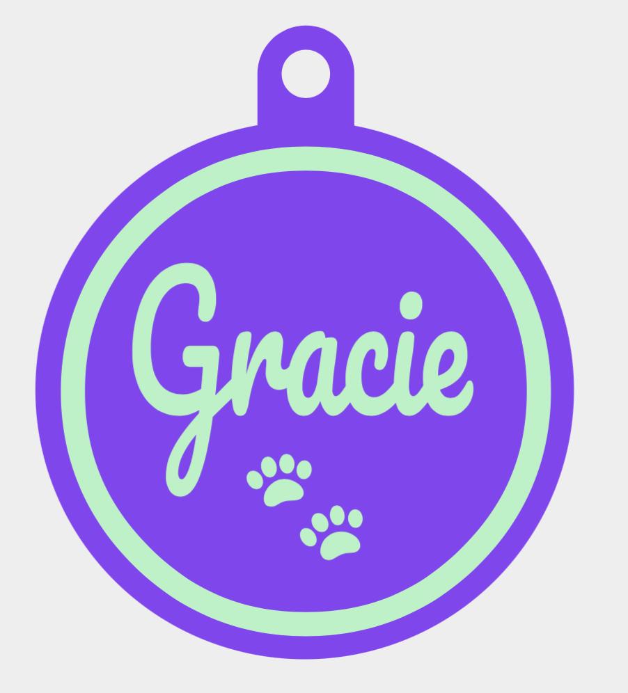 Custom Pet Name ID Tag Circle Collar Charm (20+ Colors)