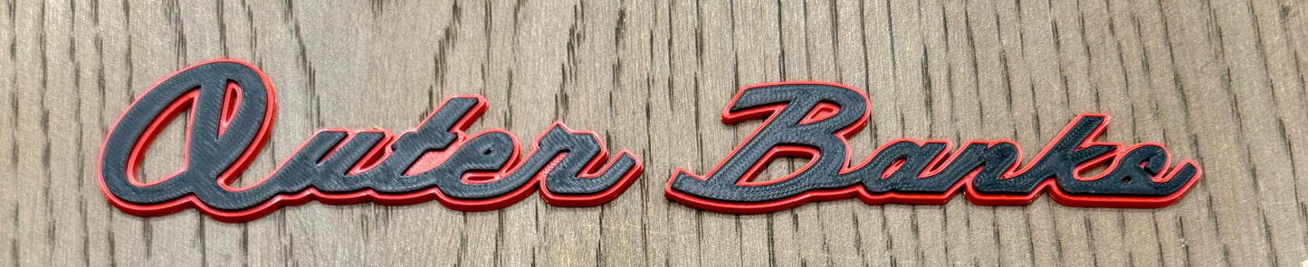 Custom 2-Tone Emblem Badge in Bronco Script Font - Any Text (30+ Colors)