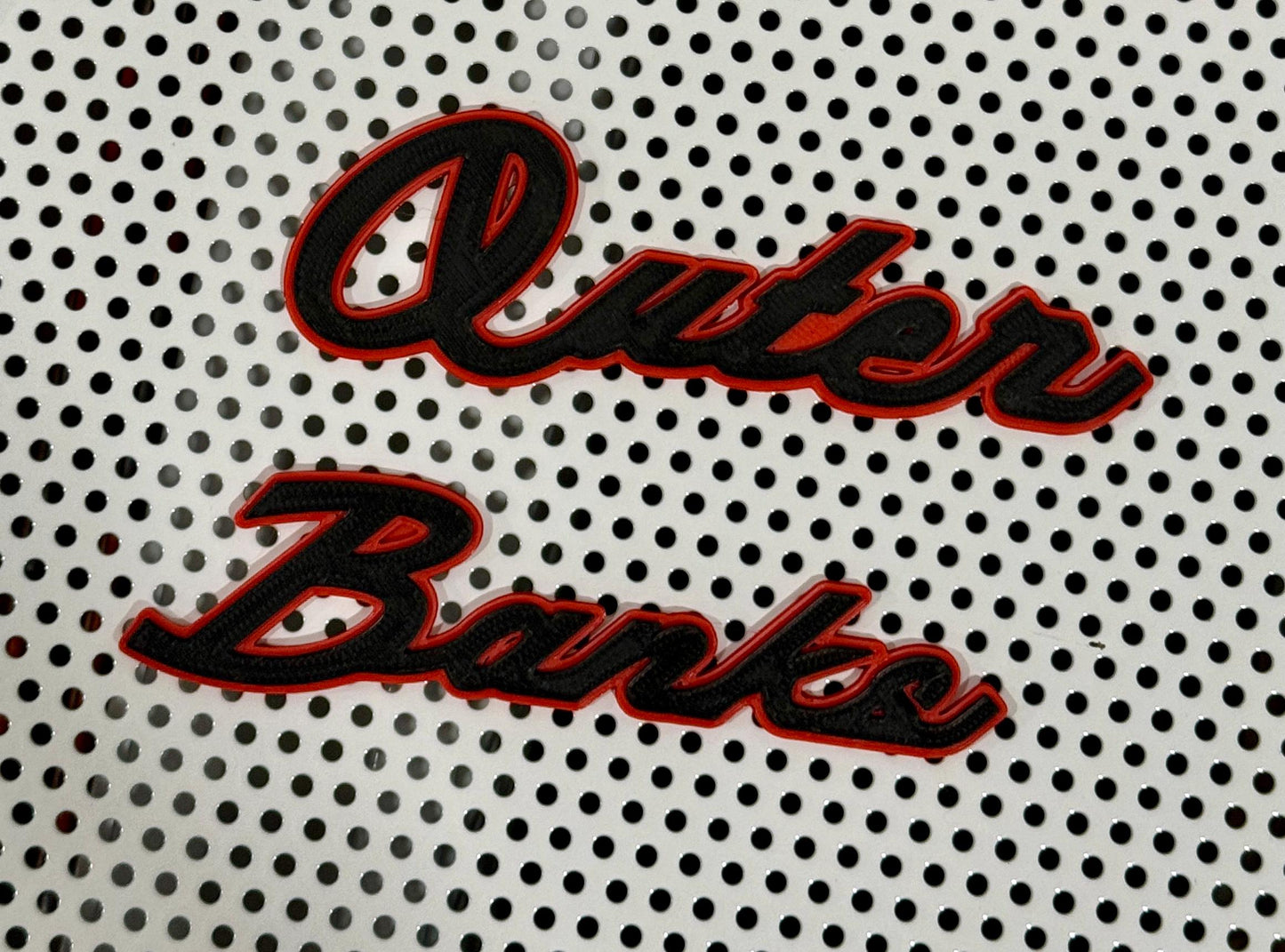 Custom 2-Tone Emblem Badge in Bronco Script Font - Any Text (30+ Colors)