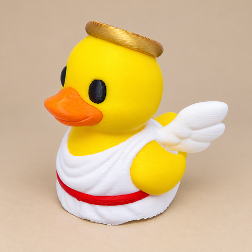 Angel Duck Figurine with Halo and Wings