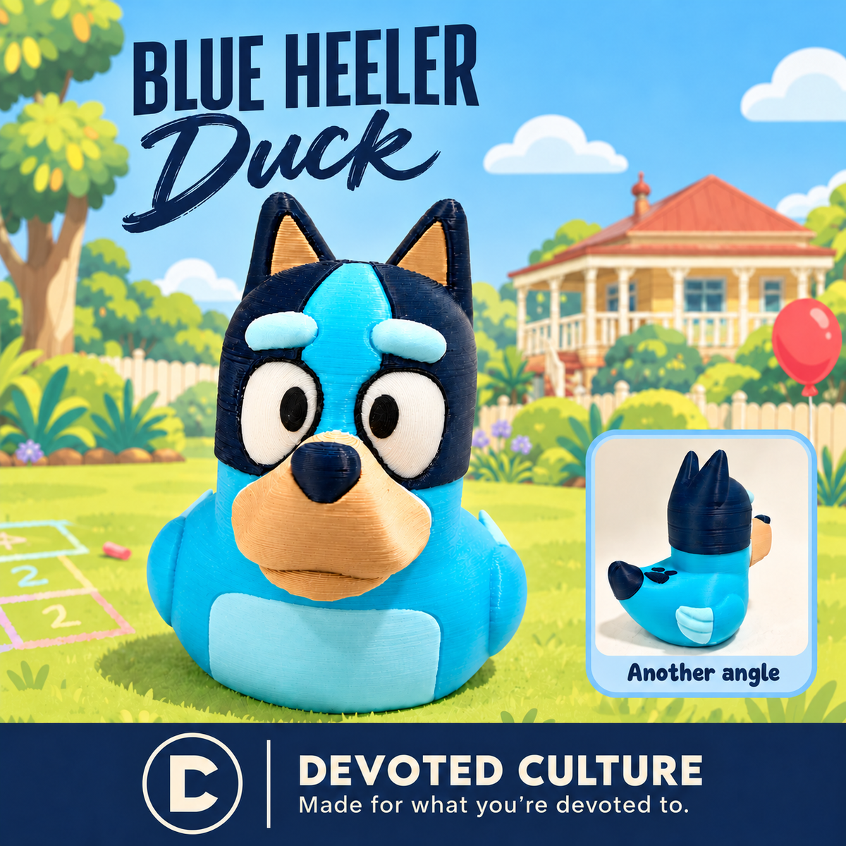 Blue Heeler Duck Figurine