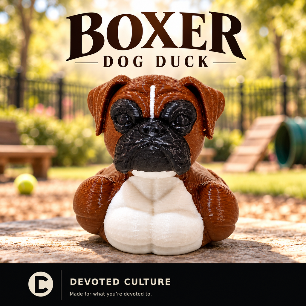 Boxer Dog Duck Figurine