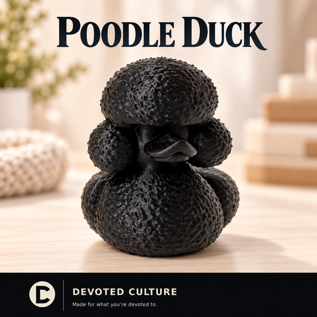 Black Poodle Duck Figurine