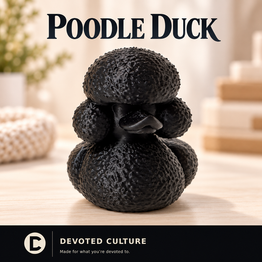 Black Poodle Duck Figurine