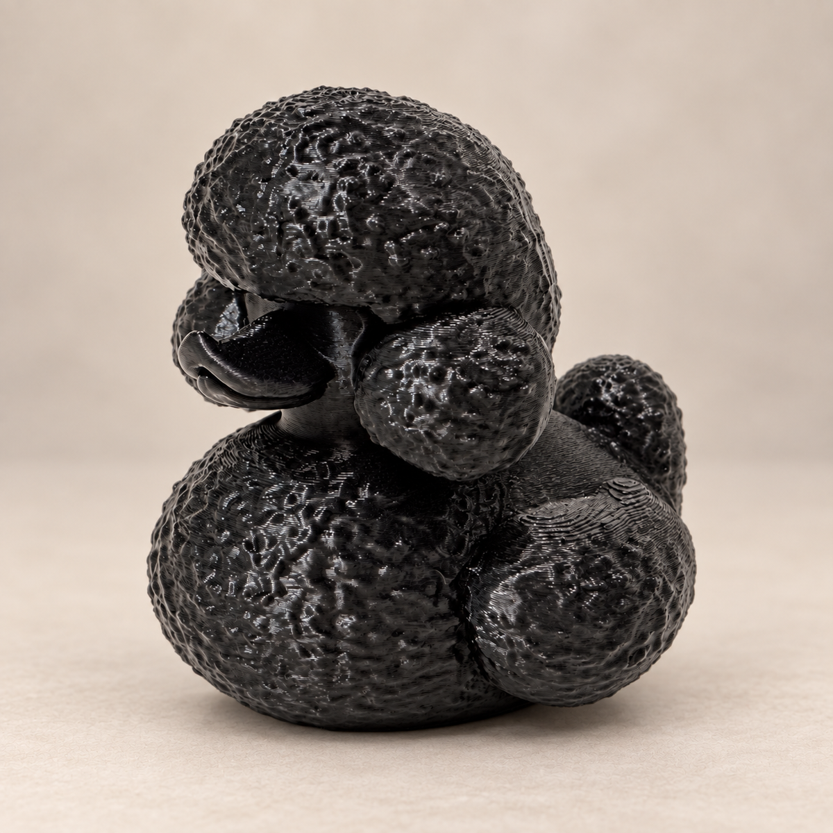 Black Poodle Duck Figurine