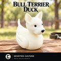 White Bull Terrier Duck Figurine