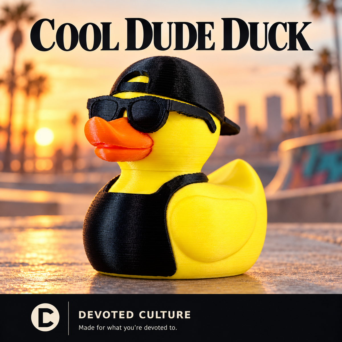 Cool Dude Duck Figurine – 3D Printed 3" Collectible Duck