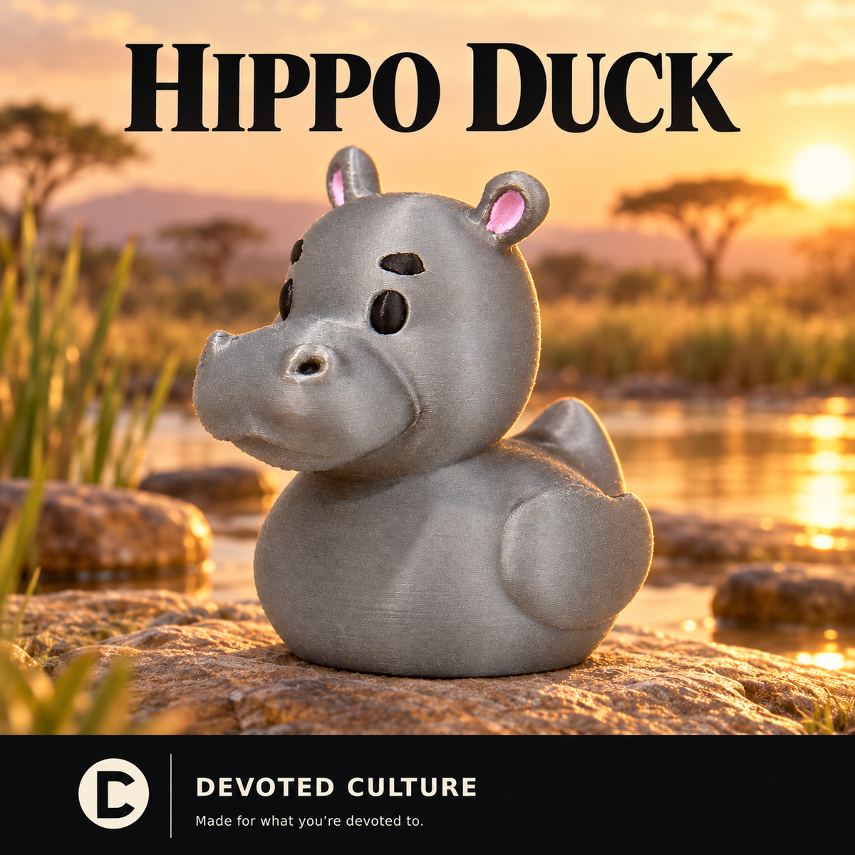 Hippo Duck Figurine