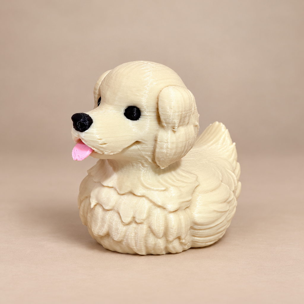 Golden Retriever Dog Duck Figurine