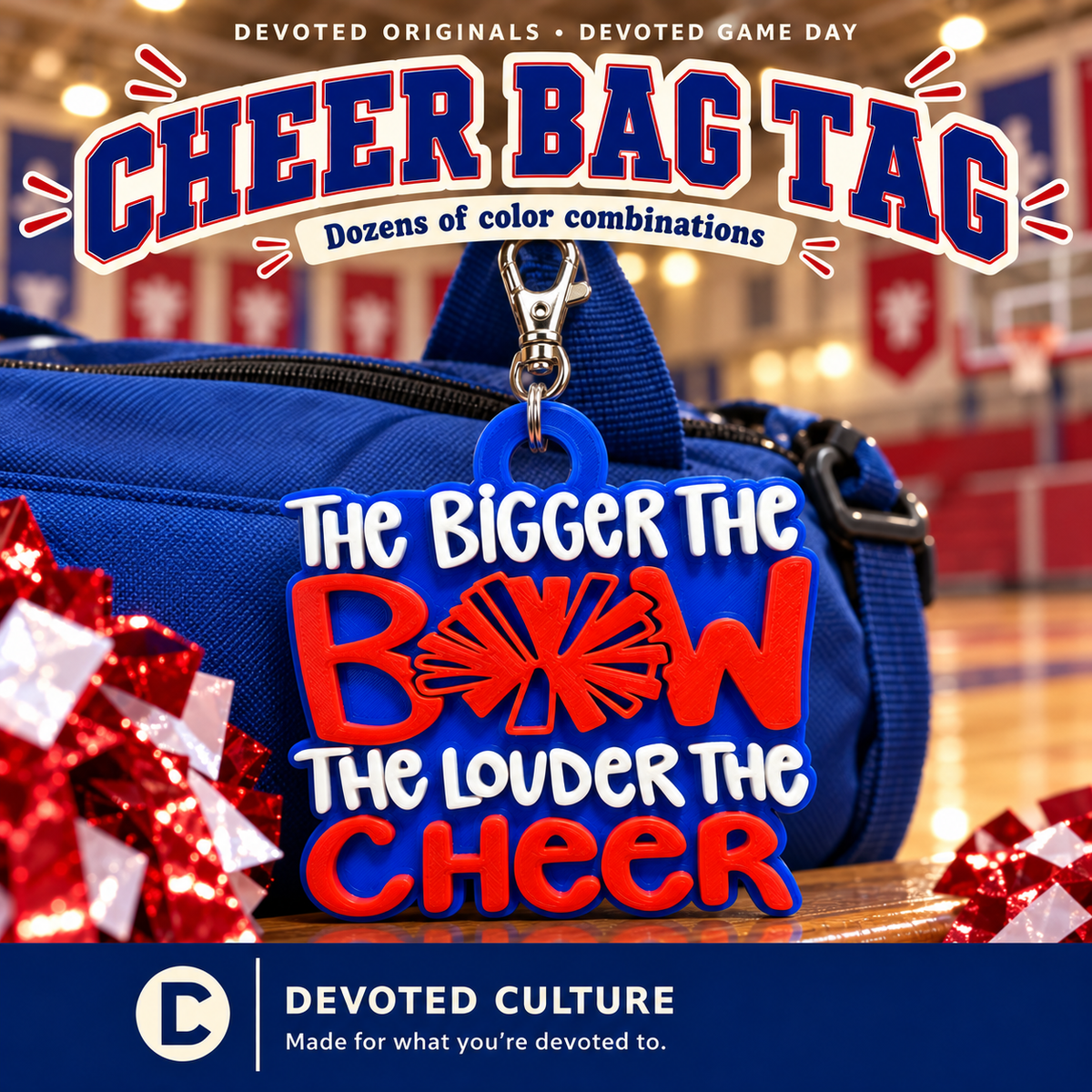 Bog Bow Cheer Bag Tag – Custom Color Combinations