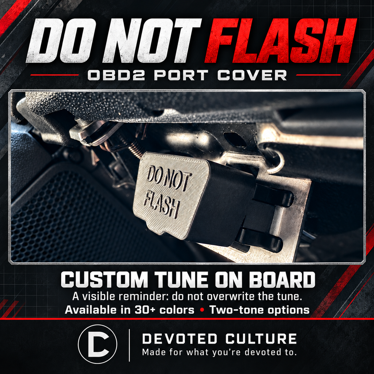 Do Not Flash OBD2 Port Cover – Custom Colors