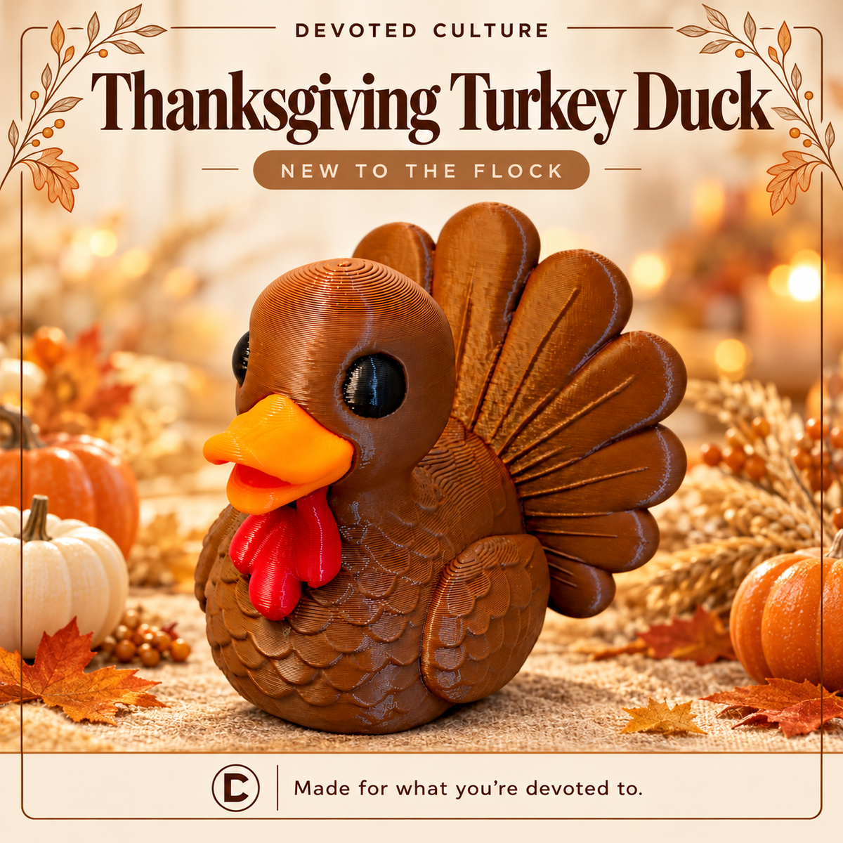 Thanksgiving Turkey Duck Figurine