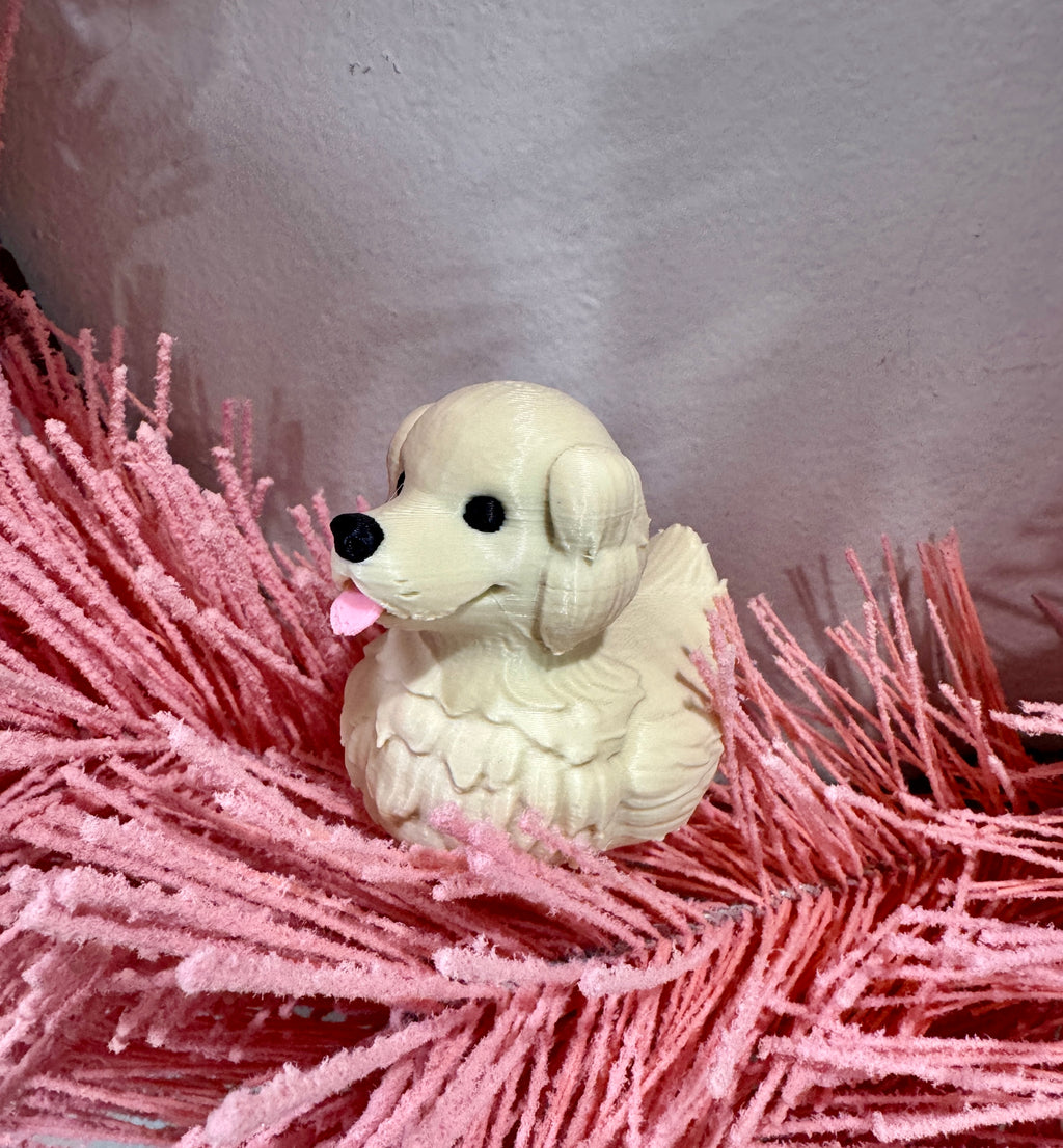 Golden Retriever Dog Duck Figurine