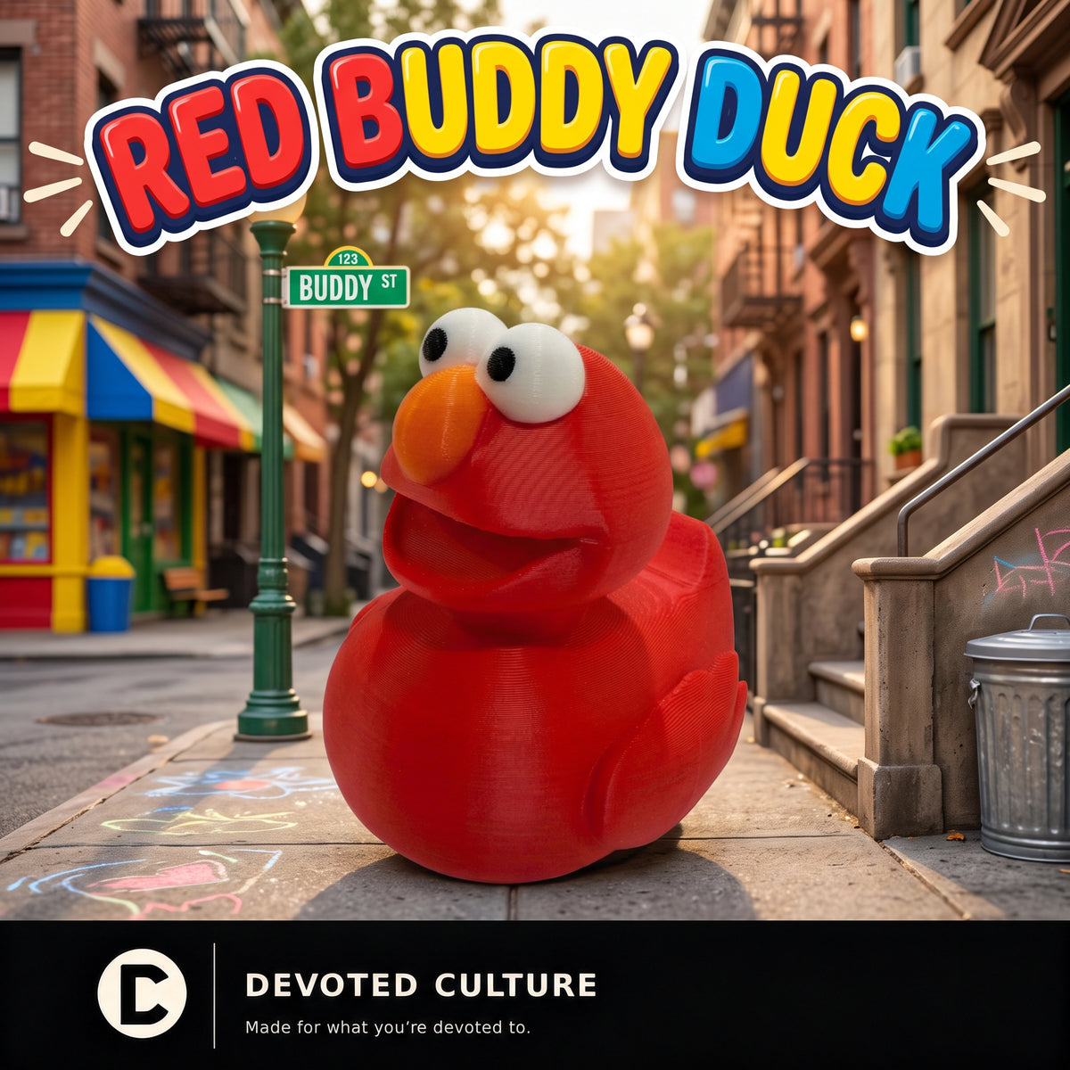 Red Buddy Duck Figurine
