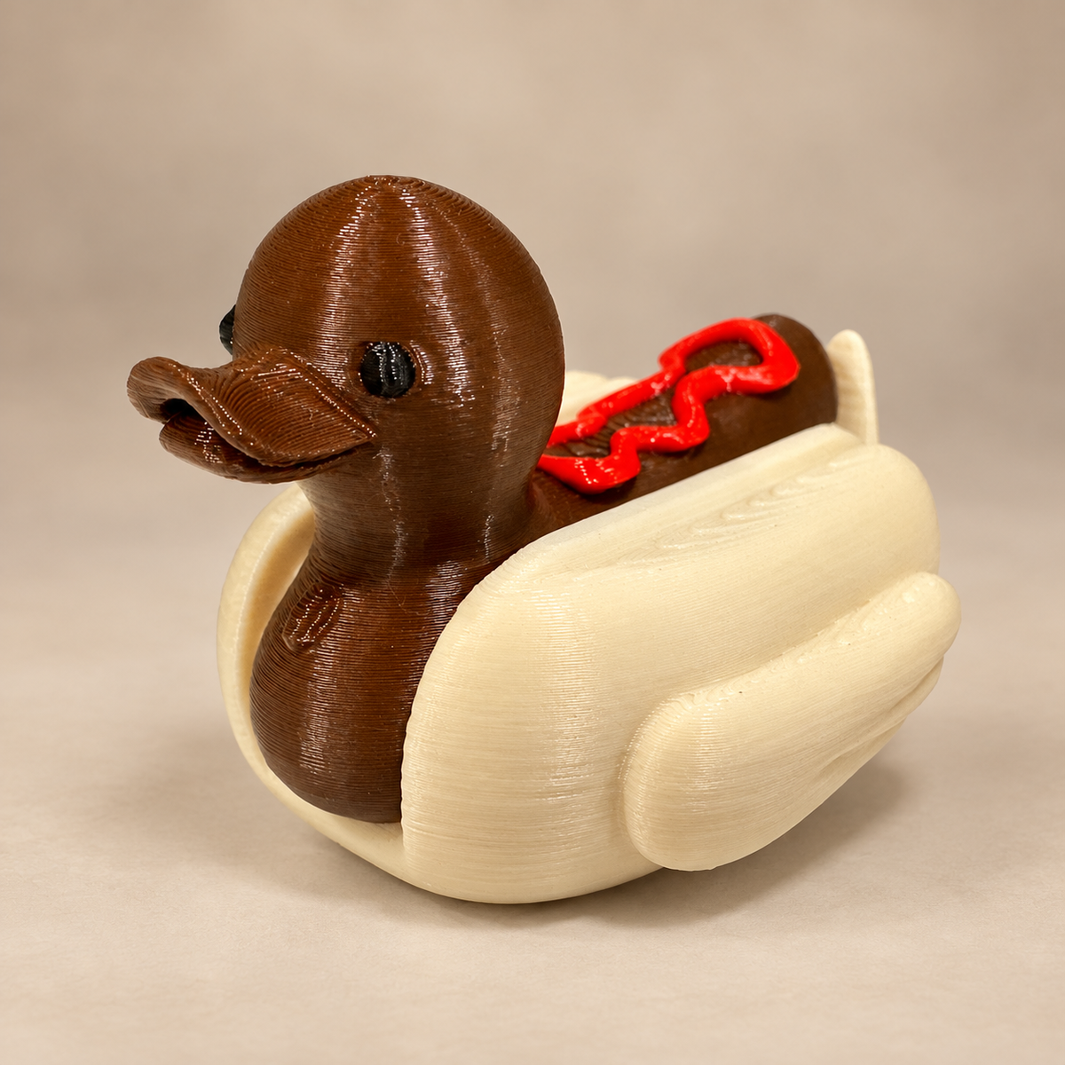 Hot Dog Duck Figurine