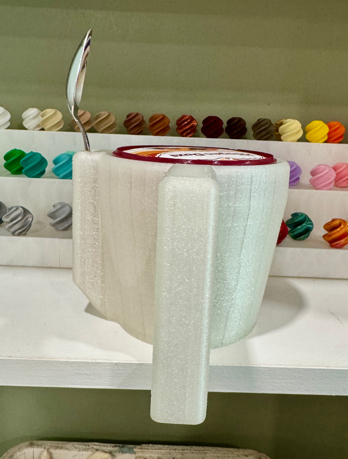 Ice Cream Pint Holder, Handle & Spoon Slot