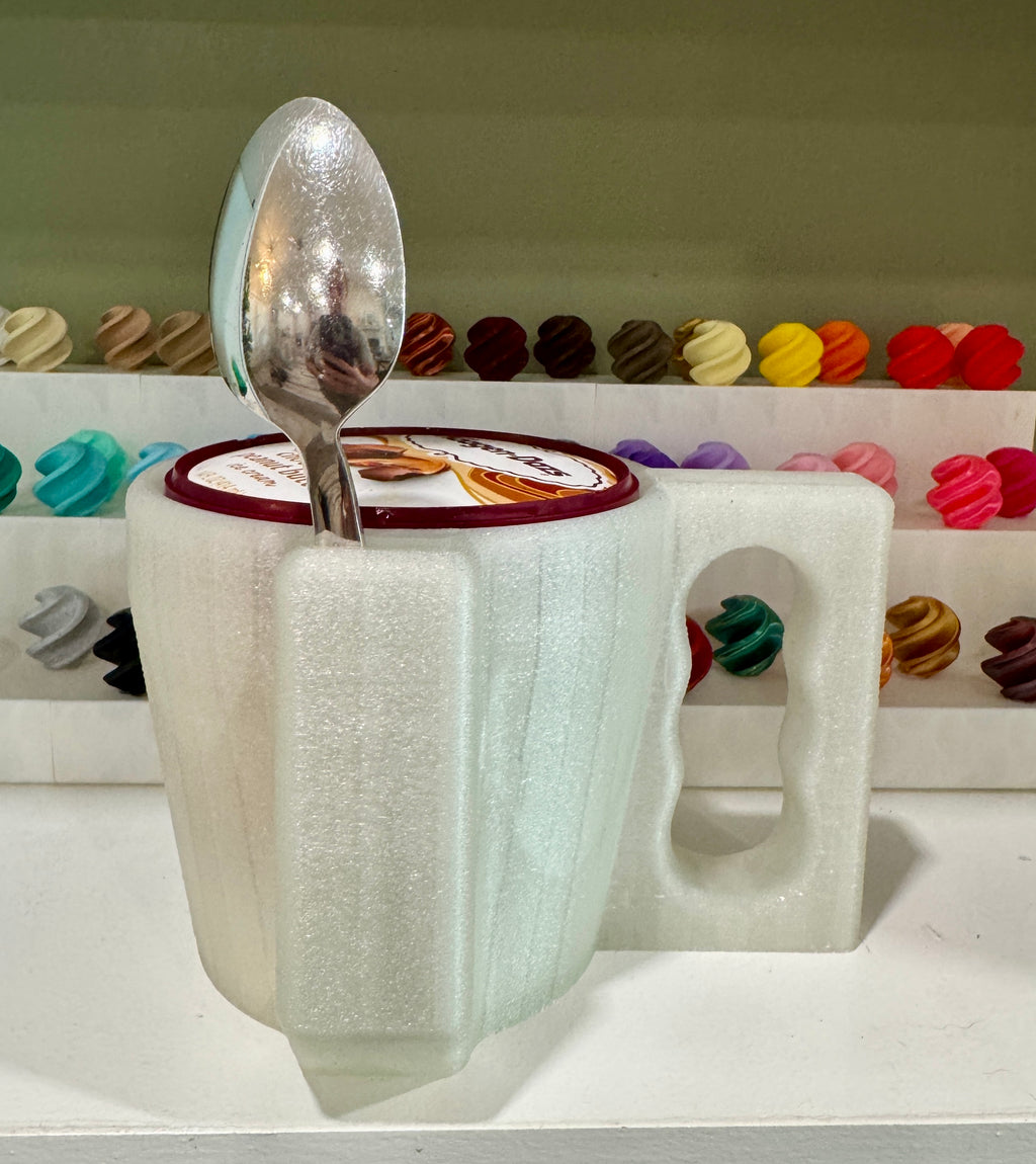 Ice Cream Pint Holder, Handle & Spoon Slot