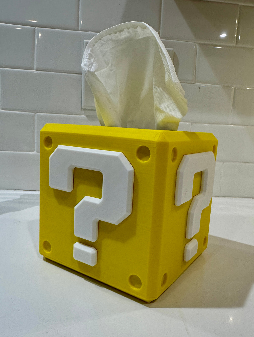 Tissue Box Cover, Square Mario Style Coin Block