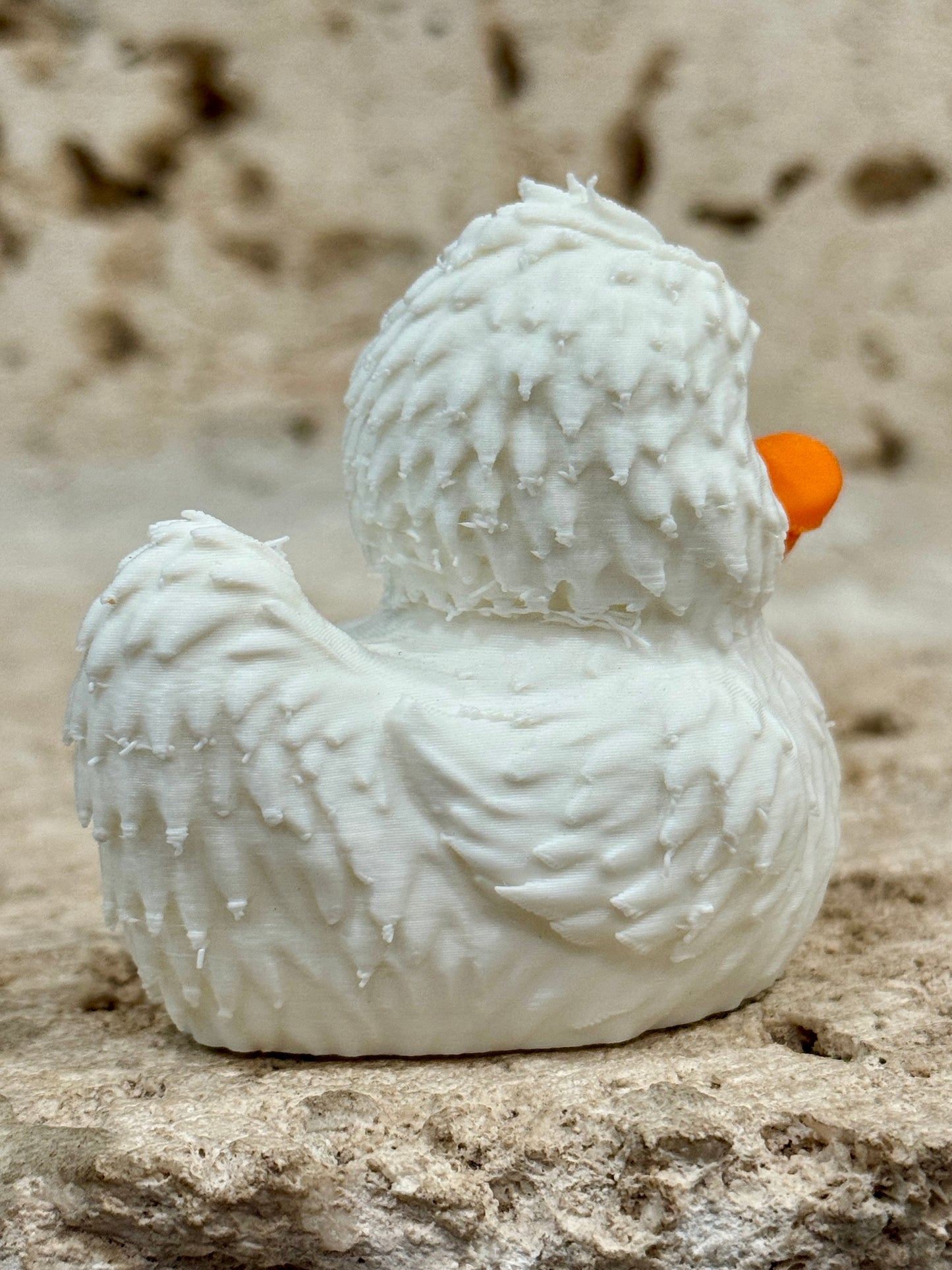 Wild Snow Monster Duck Figurine – 3D Printed 3" Collectible Duck