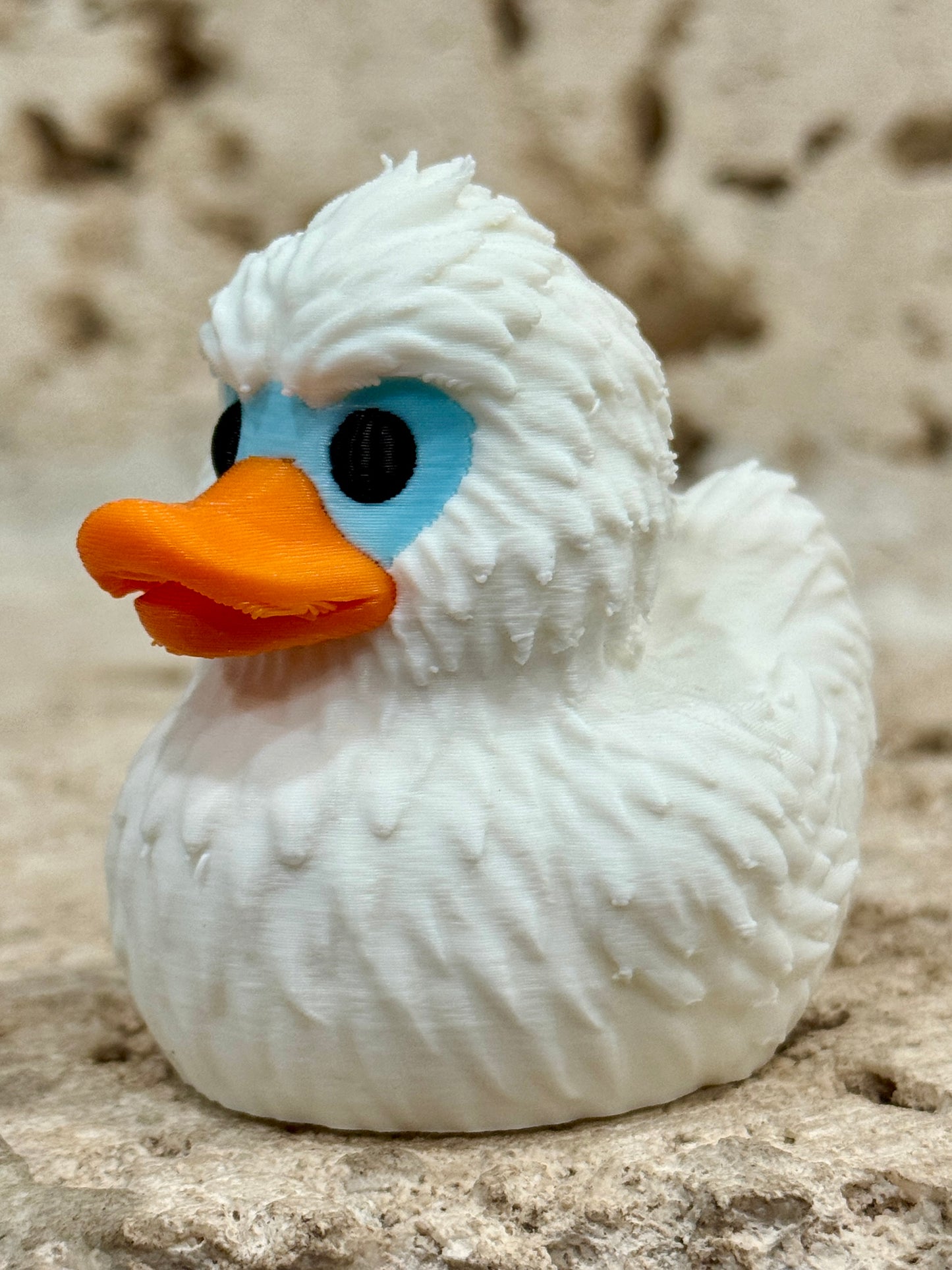 Wild Snow Monster Duck Figurine – 3D Printed 3" Collectible Duck