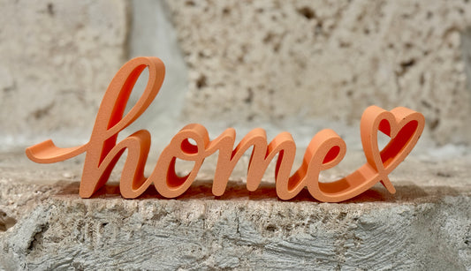 Freestanding Home Sign With Heart, 3D Printed Shelf Decor, Choose Your Color