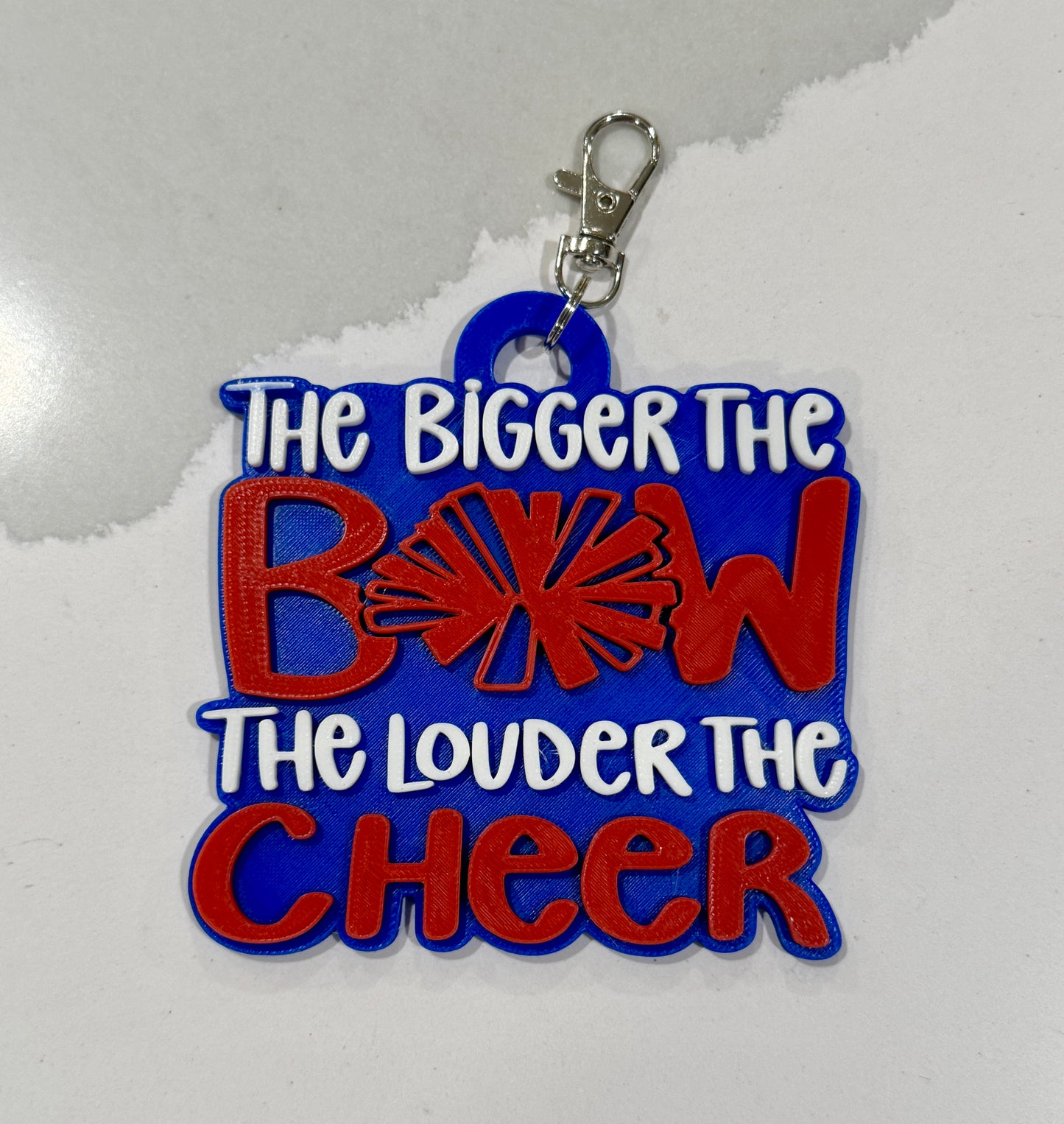 Big Bow Loud Cheer Bag Tag