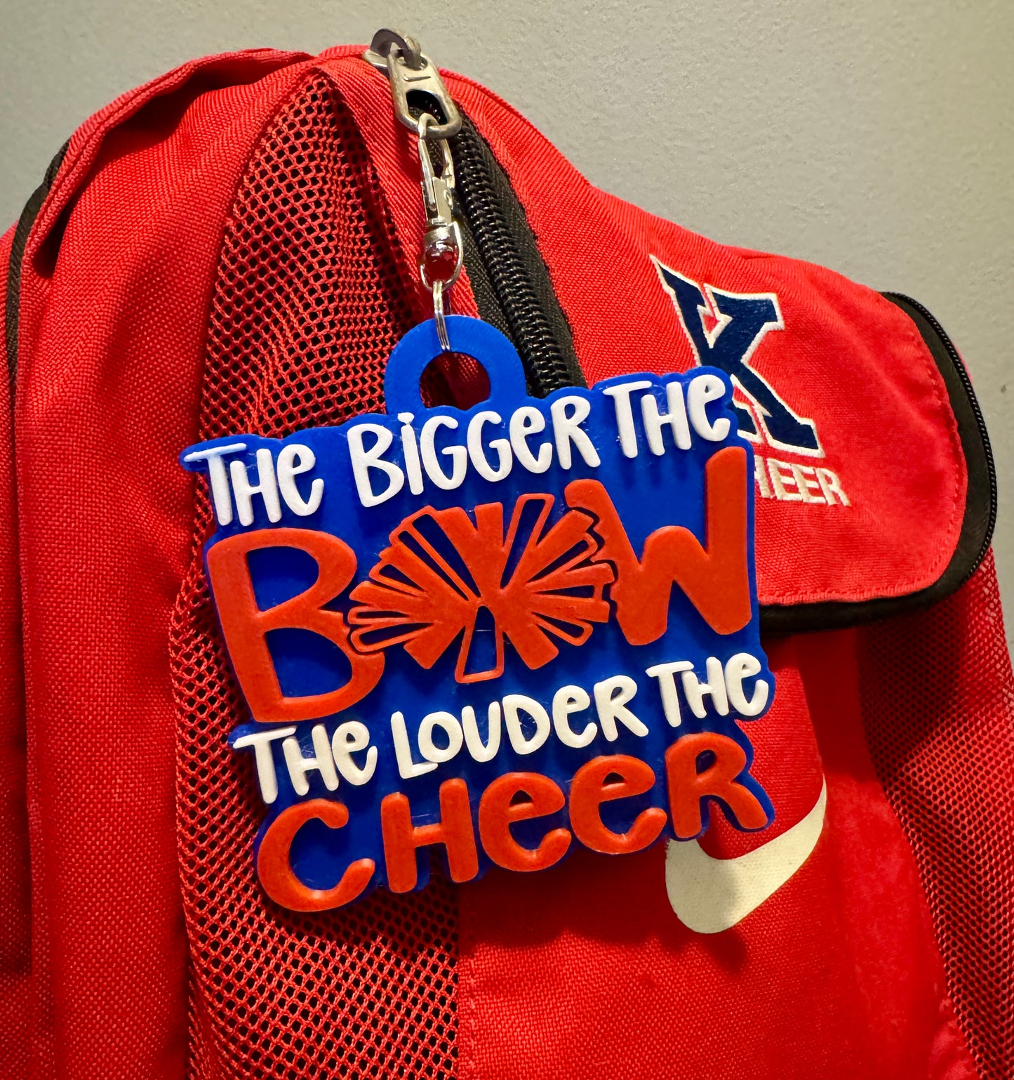 Big Bow Loud Cheer Bag Tag