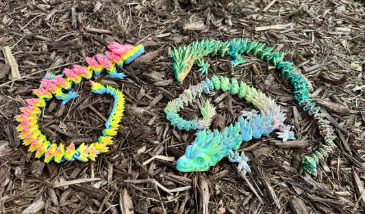 Crystal Dragon, 24" Long, Flexi Articulating, Toy Figure