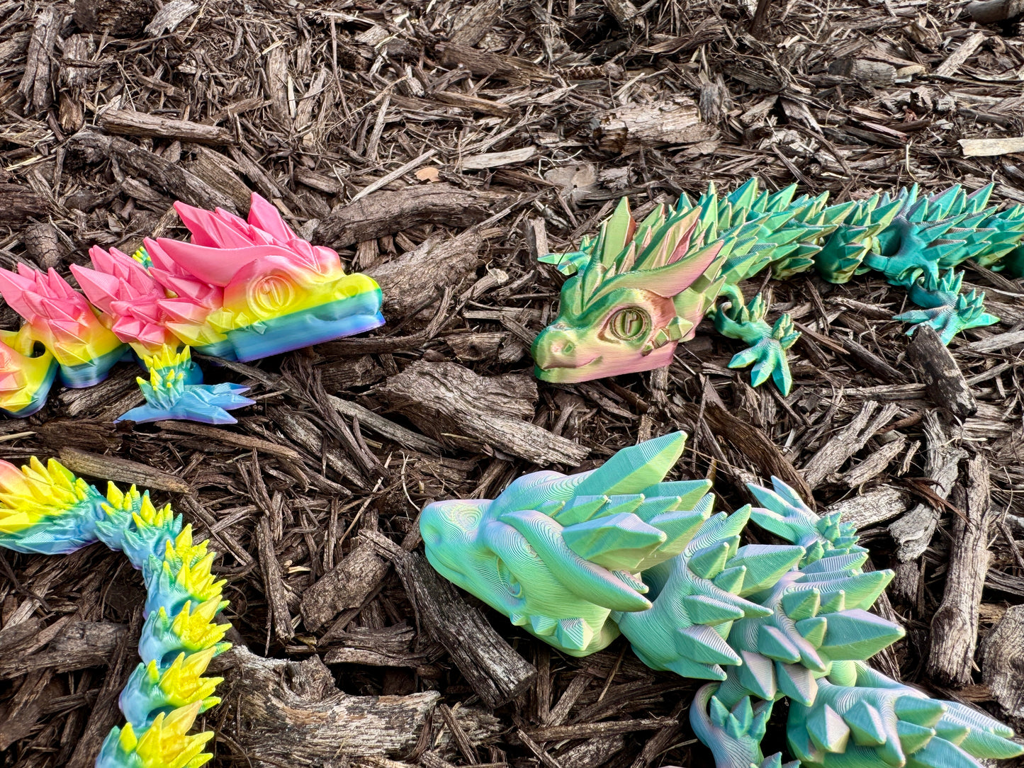 Crystal Dragon, 24" Long, Flexi Articulating, Toy Figure