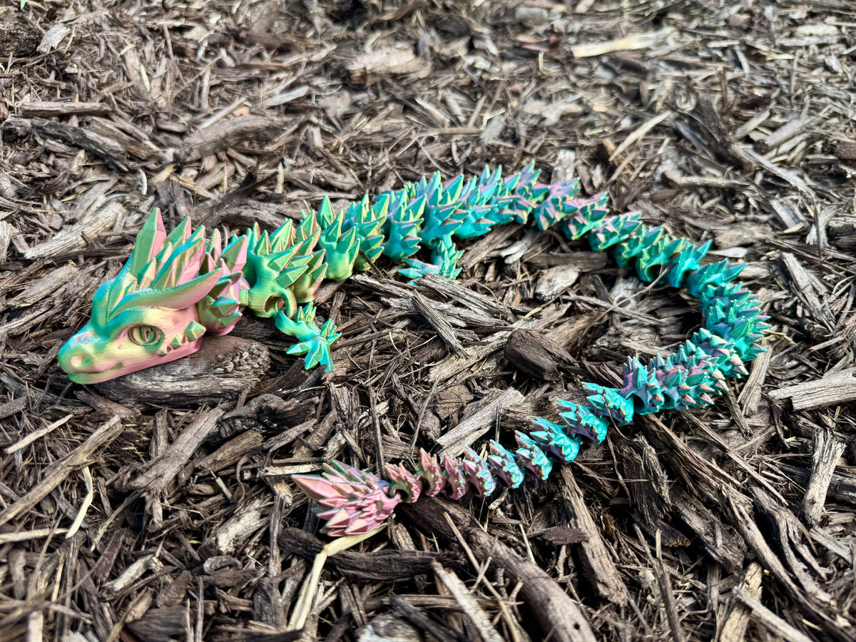 Crystal Dragon, 24" Long, Flexi Articulating, Toy Figure