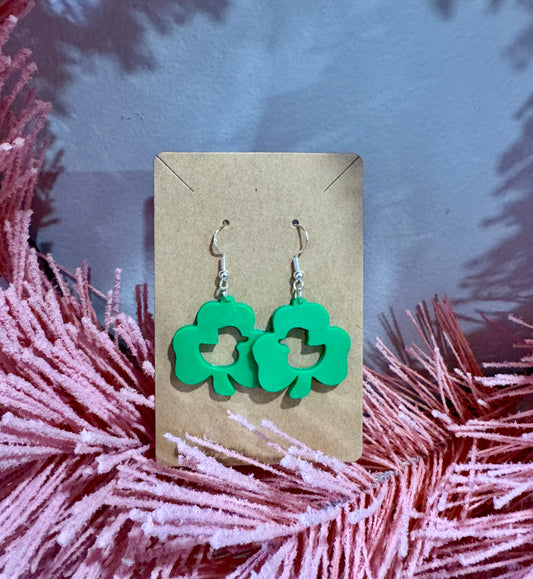 St. Patrick's Day Clover Duck Earrings
