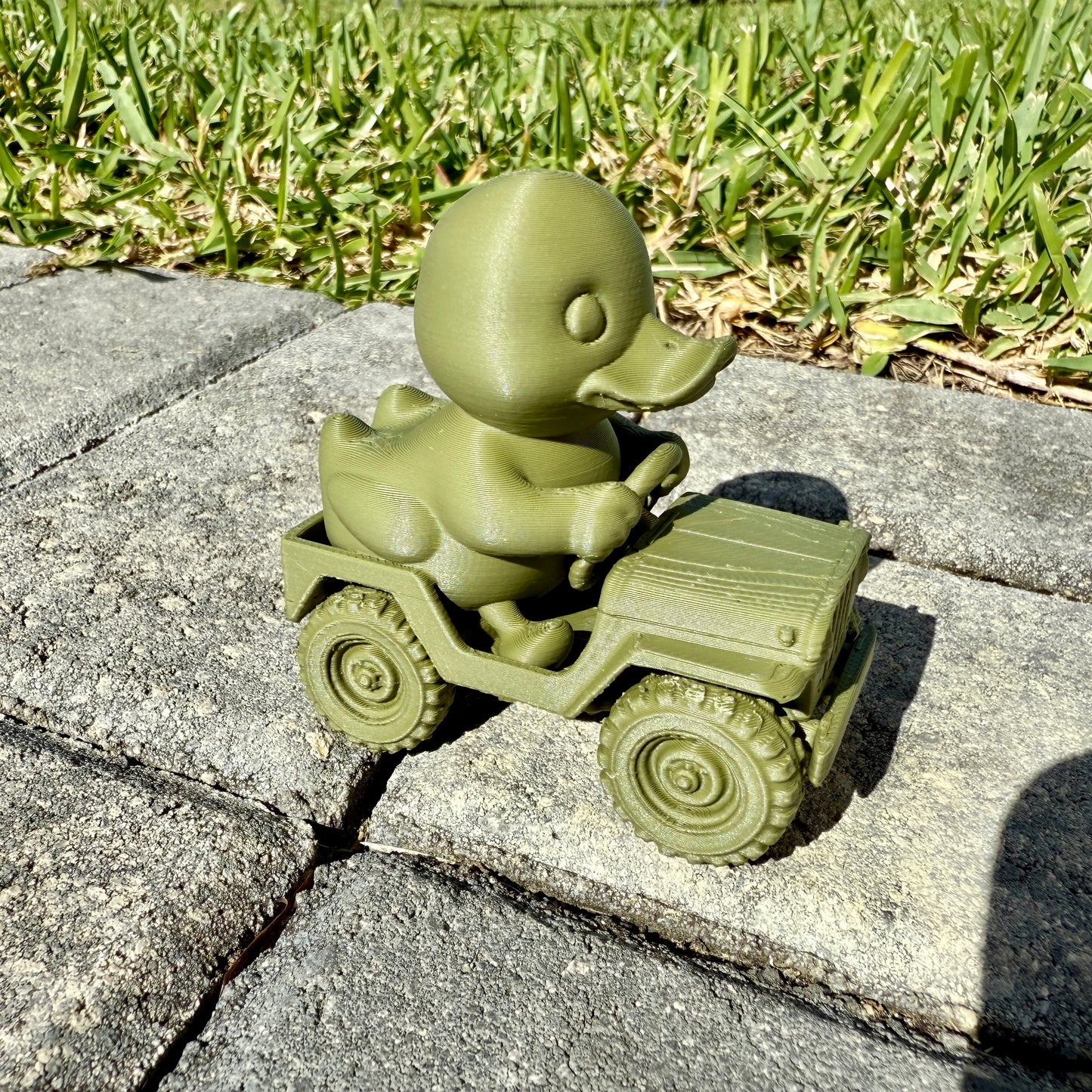 Duck driving a Jeep