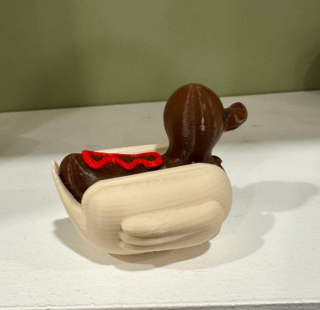 Hot Dog Duck Figurine
