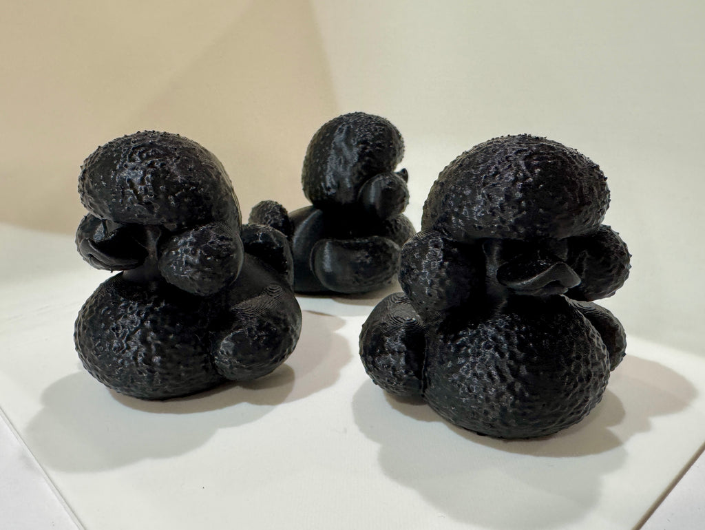 Black Poodle Duck Figurine