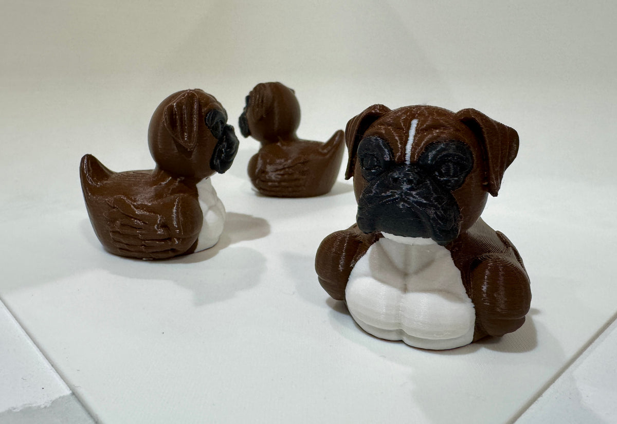 Boxer Dog Duck Figurine