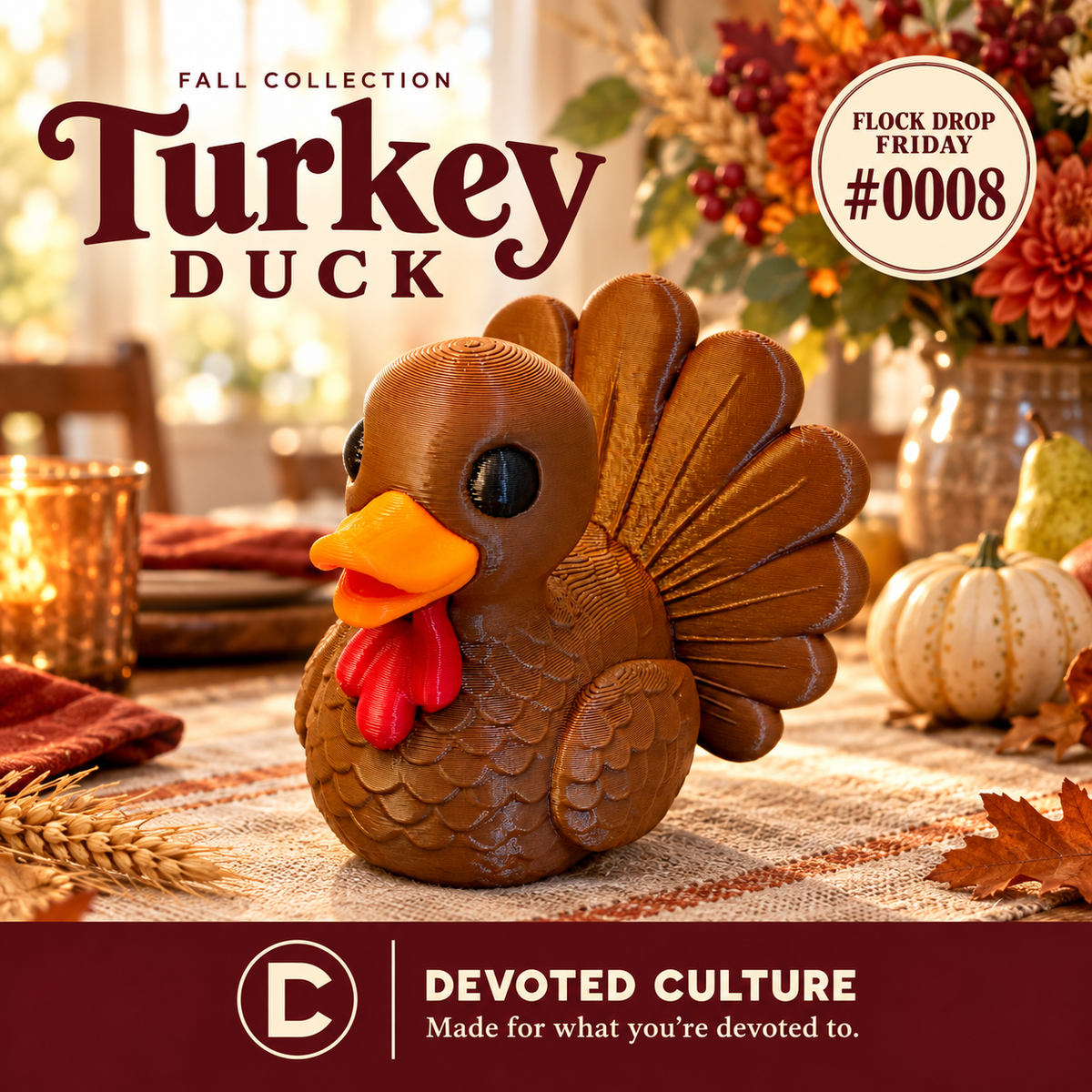 Thanksgiving Turkey Duck Figurine - Flock Drop Friday #0008
