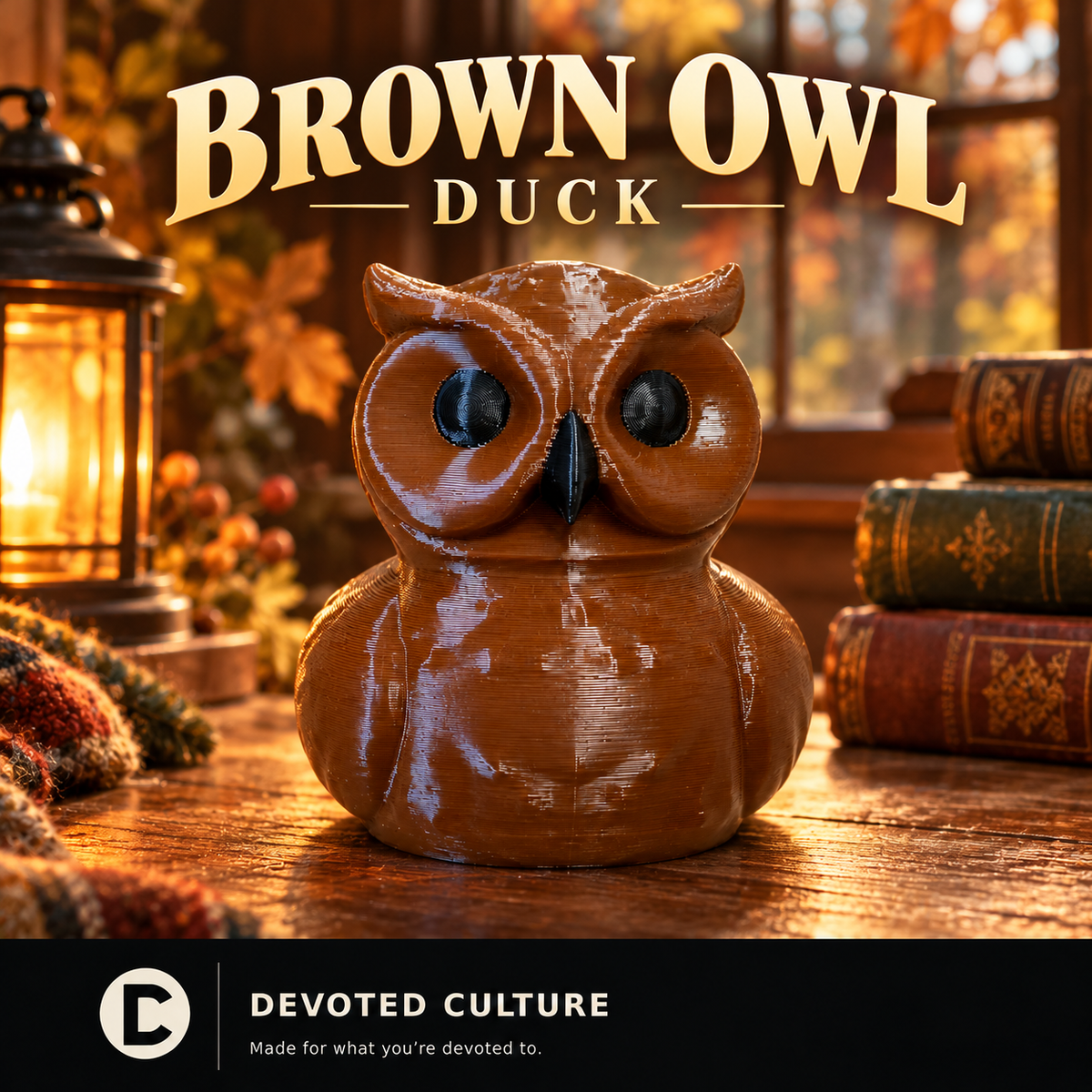 Brown Owl Duck Figurine