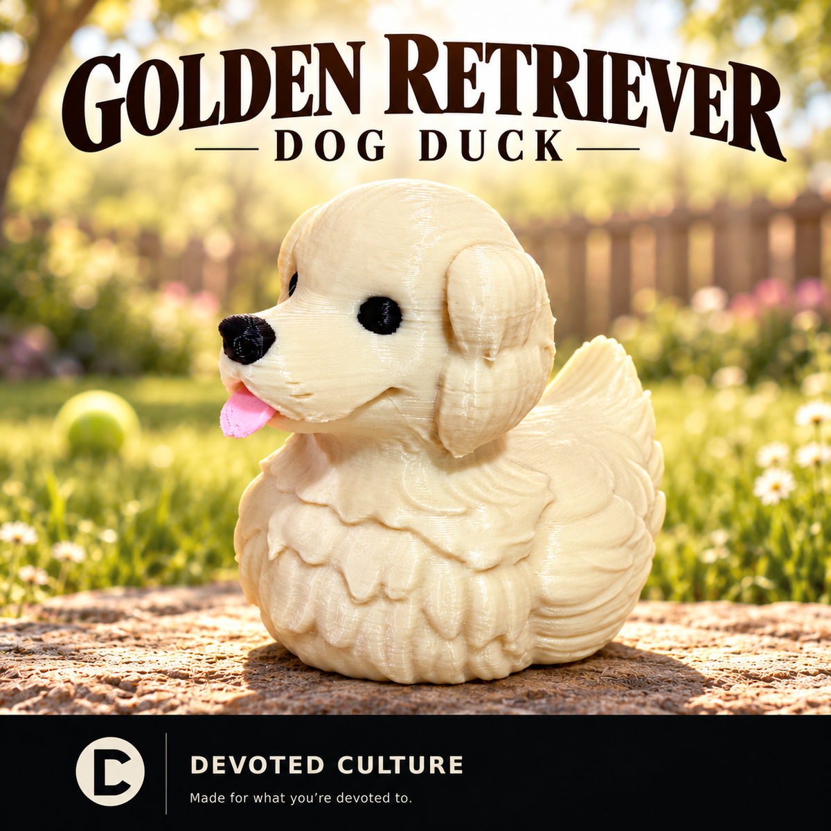Golden Retriever Dog Duck Figurine