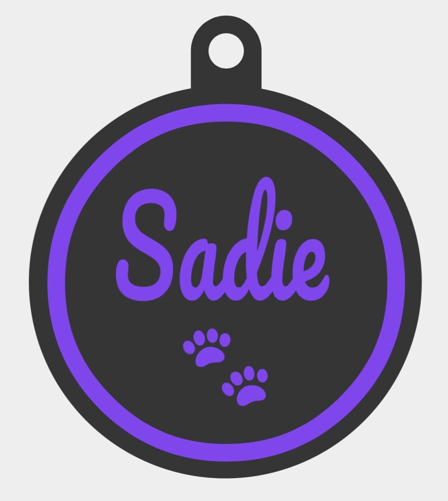 Custom Pet Name ID Tag Circle Collar Charm (20+ Colors)
