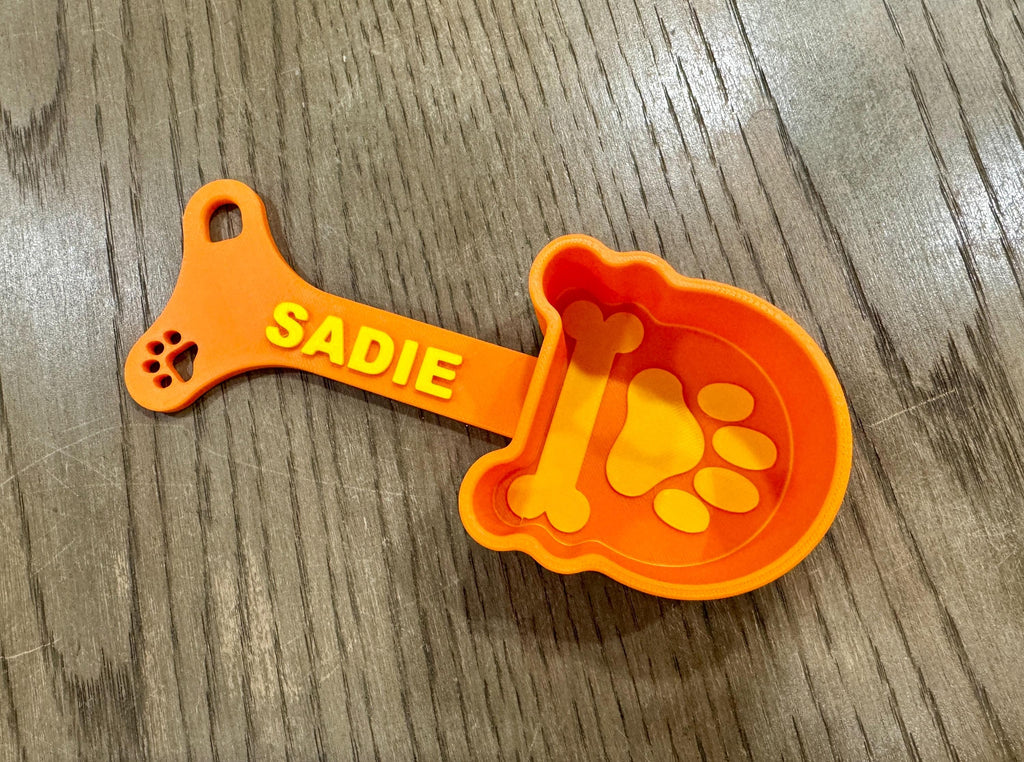 Pet Food Scoop, Personalized w/ Name, 2-Tone Colors (30+ Colors )