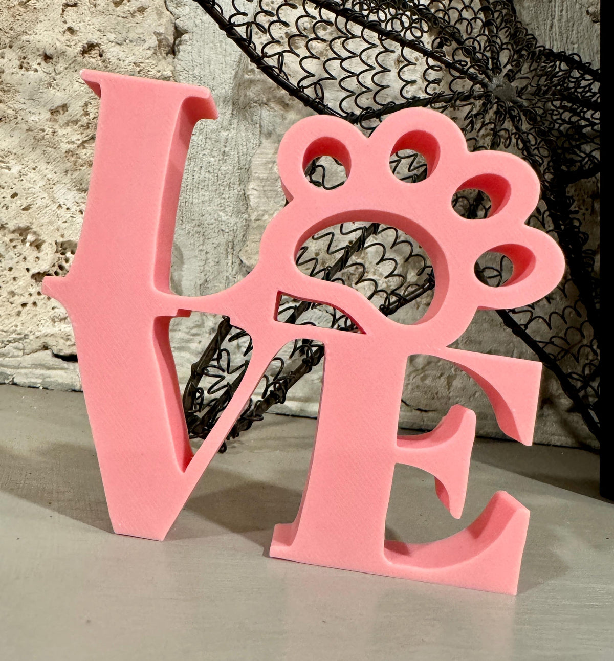 LOVE Paw Print Stand Up Sign Decor (30 Colors)
