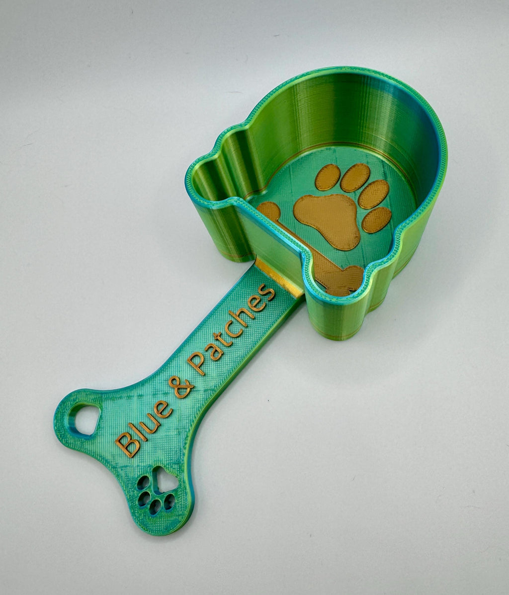 Pet Food Scoop, Personalized w/ Name, 2-Tone Colors (30+ Colors )
