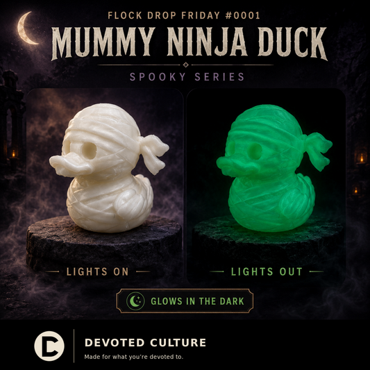 Glow-in-the-Dark Mummy Ninja Duck – Flock Drop Friday #0001