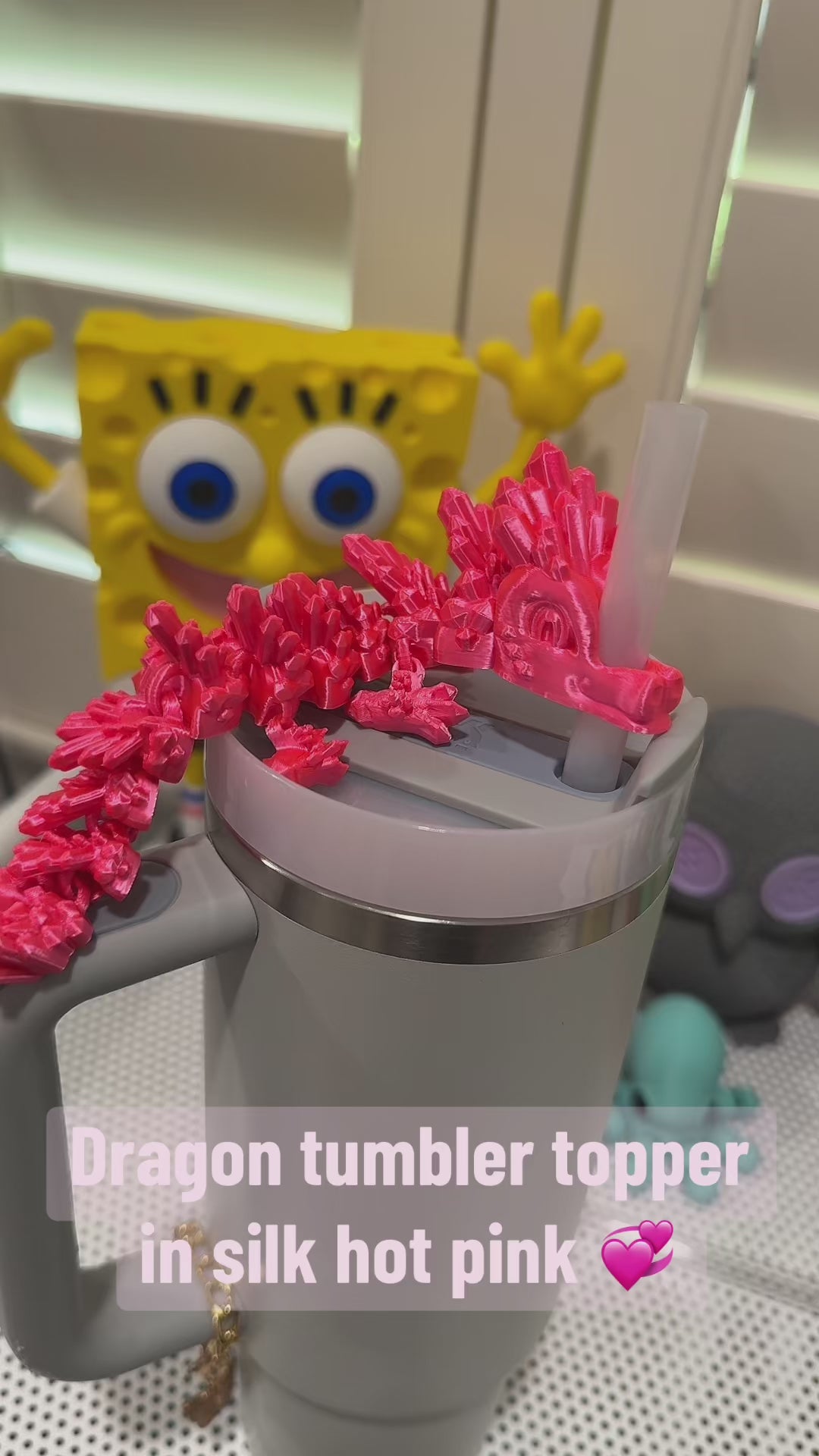 Dragon Tumbler Topper, Straw Buddy