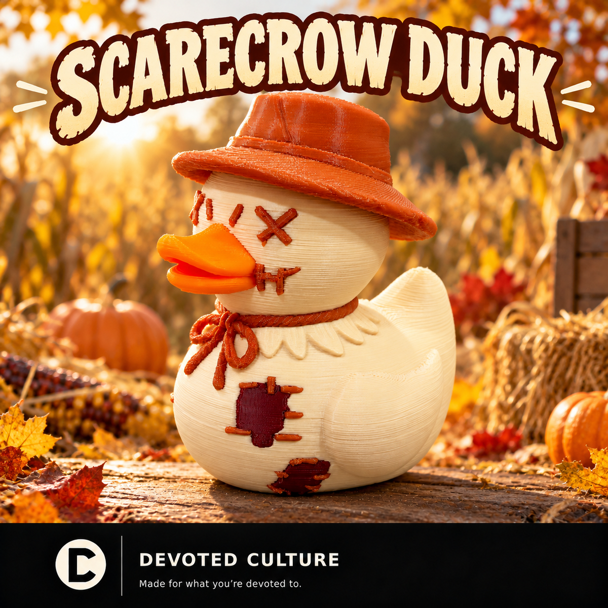 Scarecrow Duck Figurine